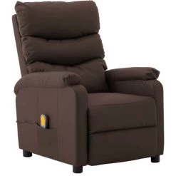 ASUPERMALL Fauteuil De Massage Inclinable Marron Similicuir