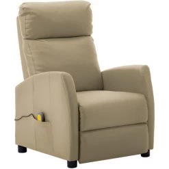 ASUPERMALL Fauteuil De Massage Inclinable Cappuccino Similicuir