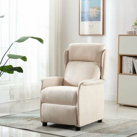 ASUPERMALL Fauteuil Inclinable Creme Tissu 3 ASUPERMALL Fauteuil Inclinable Creme Tissu