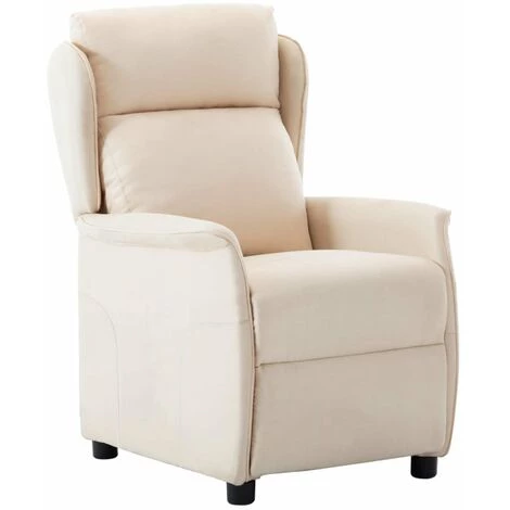 ASUPERMALL Fauteuil Inclinable Creme Tissu 4 ASUPERMALL Fauteuil Inclinable Creme Tissu – Image 2
