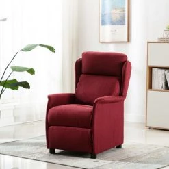 ASUPERMALL Fauteuil Inclinable De Massage Rouge Bordeaux Tissu
