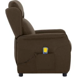 ASUPERMALL Fauteuil Inclinable De Massage Marron Tissu -Pas Cher Fauteuil Magasin 39443668 3