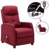ASUPERMALL Fauteuil Inclinable Electrique De Massage Bordeaux Tissu -Pas Cher Fauteuil Magasin 39451300 1