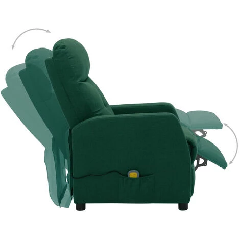 ASUPERMALL Fauteuil Inclinable Electrique De Massage Vert Fonce Tissu 5 ASUPERMALL Fauteuil Inclinable Electrique De Massage Vert Fonce Tissu – Image 3