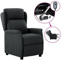 ASUPERMALL Fauteuil Inclinable Electrique Gris Fonce Tissu