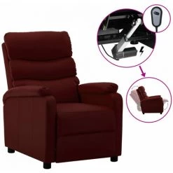 ASUPERMALL Fauteuil Inclinable Electrique Bordeaux Similicuir