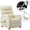 ASUPERMALL Fauteuil Inclinable Electrique De Massage Creme Similicuir