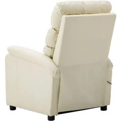 ASUPERMALL Fauteuil Inclinable Electrique De Massage Creme Similicuir -Pas Cher Fauteuil Magasin 39451364 4