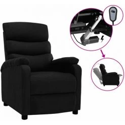 ASUPERMALL Fauteuil Inclinable Electrique Noir Tissu