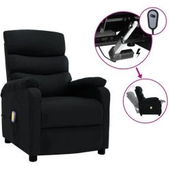 ASUPERMALL Fauteuil Inclinable Electrique De Massage Noir Tissu