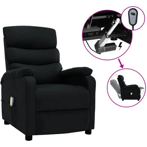 ASUPERMALL Fauteuil Inclinable Electrique De Massage Noir Tissu 3 ASUPERMALL Fauteuil Inclinable Electrique De Massage Noir Tissu