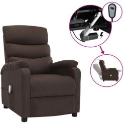 ASUPERMALL Fauteuil Inclinable Electrique De Massage Marron Tissu