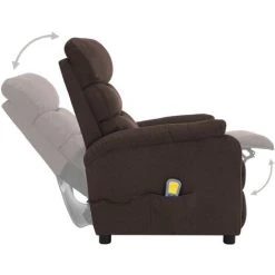 ASUPERMALL Fauteuil Inclinable Electrique De Massage Marron Tissu -Pas Cher Fauteuil Magasin 39451441 4