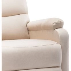 ASUPERMALL Fauteuil Inclinable Electrique De Massage Creme Tissu -Pas Cher Fauteuil Magasin 39451450 5