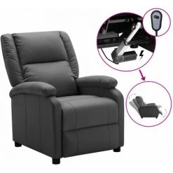 ASUPERMALL Fauteuil Inclinable Electrique Anthracite Similicuir