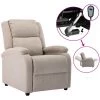 ASUPERMALL Fauteuil TV Inclinable Electrique Creme Tissu