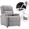 ASUPERMALL Fauteuil TV Inclinable Electrique Gris Clair Tissu