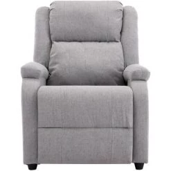 ASUPERMALL Fauteuil TV Inclinable Electrique Gris Clair Tissu -Pas Cher Fauteuil Magasin 39451512 3
