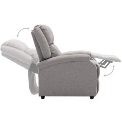 ASUPERMALL Fauteuil TV Inclinable Electrique Gris Clair Tissu -Pas Cher Fauteuil Magasin 39451512 4