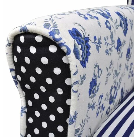 HAPPYSHOPPING Fauteuil Avec Design De Patchwork Tissu 6 HAPPYSHOPPING Fauteuil Avec Design De Patchwork Tissu – Image 4