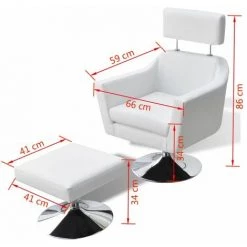 HAPPYSHOPPING Fauteuil TV Blanc Similicuir -Pas Cher Fauteuil Magasin 39453164 4