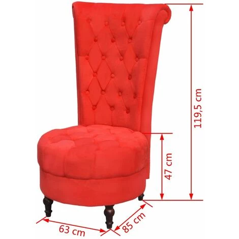 HAPPYSHOPPING Chaise De Canape Avec Dossier Haut Rouge Tissu 6 HAPPYSHOPPING Chaise De Canape Avec Dossier Haut Rouge Tissu – Image 4