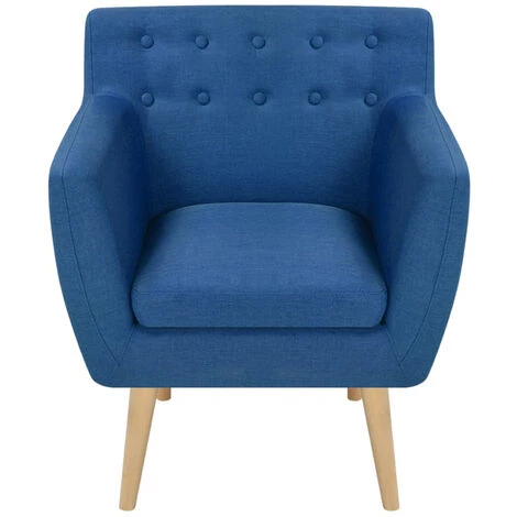 HAPPYSHOPPING Fauteuil Bleu Tissu 5 HAPPYSHOPPING Fauteuil Bleu Tissu – Image 3