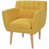 HAPPYSHOPPING Fauteuil Jaune Tissu -Pas Cher Fauteuil Magasin 39453915 1
