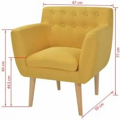 HAPPYSHOPPING Fauteuil Jaune Tissu 9 HAPPYSHOPPING Fauteuil Jaune Tissu -Pas Cher Fauteuil Magasin 39453915 3
