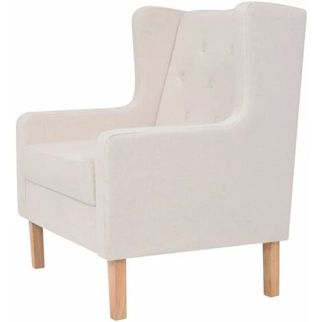 HAPPYSHOPPING Fauteuil Blanc Creme Tissu 6 HAPPYSHOPPING Fauteuil Blanc Creme Tissu – Image 4