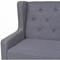 HAPPYSHOPPING Fauteuil Gris Tissu -Pas Cher Fauteuil Magasin 39454330 2