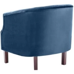 HAPPYSHOPPING Fauteuil Bleu Velours -Pas Cher Fauteuil Magasin 39454690 5
