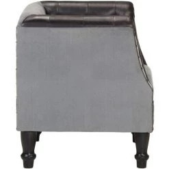 ASUPERMALL Fauteuil Noir Cuir Veritable Et Bois De Manguier Massif -Pas Cher Fauteuil Magasin 39455138 5