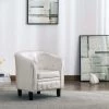 HAPPYSHOPPING Fauteuil Blanc Similicuir -Pas Cher Fauteuil Magasin 39455179 1