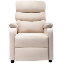 ASUPERMALL Fauteuil Inclinable Creme Tissu -Pas Cher Fauteuil Magasin 39455207 4