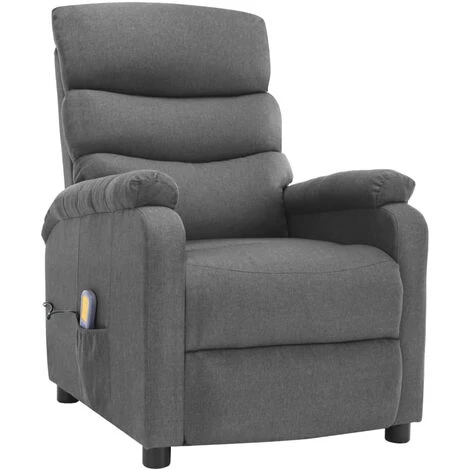 ASUPERMALL Fauteuil Inclinable De Massage Gris Clair Tissu 4 ASUPERMALL Fauteuil Inclinable De Massage Gris Clair Tissu – Image 2