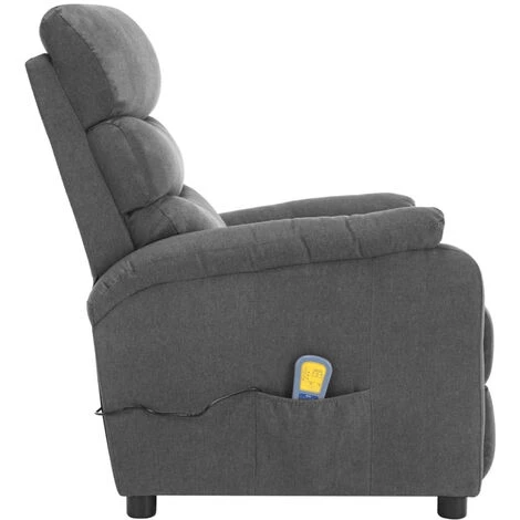 ASUPERMALL Fauteuil Inclinable De Massage Gris Clair Tissu 7 ASUPERMALL Fauteuil Inclinable De Massage Gris Clair Tissu – Image 5