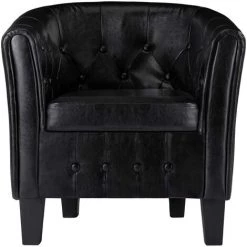 HAPPYSHOPPING Fauteuil Noir Similicuir -Pas Cher Fauteuil Magasin 39455214 4