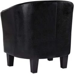 HAPPYSHOPPING Fauteuil Noir Similicuir -Pas Cher Fauteuil Magasin 39455214 5