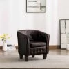 HAPPYSHOPPING Fauteuil Marron Similicuir -Pas Cher Fauteuil Magasin 39455217 1