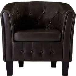 HAPPYSHOPPING Fauteuil Marron Similicuir 10 HAPPYSHOPPING Fauteuil Marron Similicuir -Pas Cher Fauteuil Magasin 39455217 4