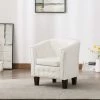 HAPPYSHOPPING Fauteuil Blanc Similicuir 1 HAPPYSHOPPING Fauteuil Blanc Similicuir -Pas Cher Fauteuil Magasin 39455219 1