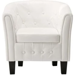 HAPPYSHOPPING Fauteuil Blanc Similicuir 10 HAPPYSHOPPING Fauteuil Blanc Similicuir -Pas Cher Fauteuil Magasin 39455219 4