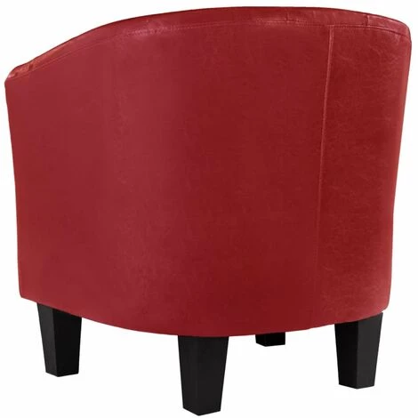 HAPPYSHOPPING Fauteuil Rouge Similicuir 7 HAPPYSHOPPING Fauteuil Rouge Similicuir – Image 5