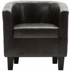 HAPPYSHOPPING Fauteuil Marron Fonce Similicuir -Pas Cher Fauteuil Magasin 39455239 4
