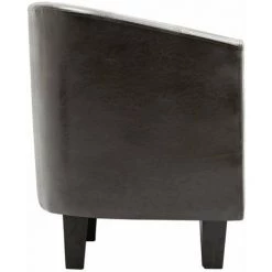 HAPPYSHOPPING Fauteuil Marron Fonce Similicuir -Pas Cher Fauteuil Magasin 39455239 5