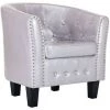 HAPPYSHOPPING Fauteuil Argente Brillant Similicuir -Pas Cher Fauteuil Magasin 39455259 1