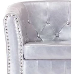 HAPPYSHOPPING Fauteuil Argente Brillant Similicuir 11 HAPPYSHOPPING Fauteuil Argente Brillant Similicuir -Pas Cher Fauteuil Magasin 39455259 5