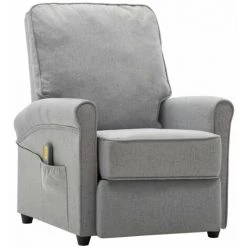 HAPPYSHOPPING Fauteuil De Massage Gris Clair Tissu -Pas Cher Fauteuil Magasin 39455324 2