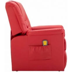HAPPYSHOPPING Fauteuil De Massage Rouge Similicuir -Pas Cher Fauteuil Magasin 39455342 3
